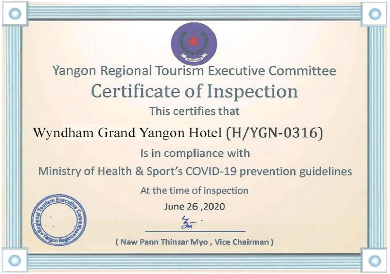 *****  Wyndham Grand Yangon Hotel Myanmar